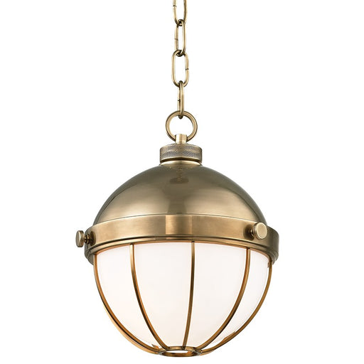 Hudson Valley 2309-AGB Sumner One Light Pendant, Aged Brass Main Image.jpg