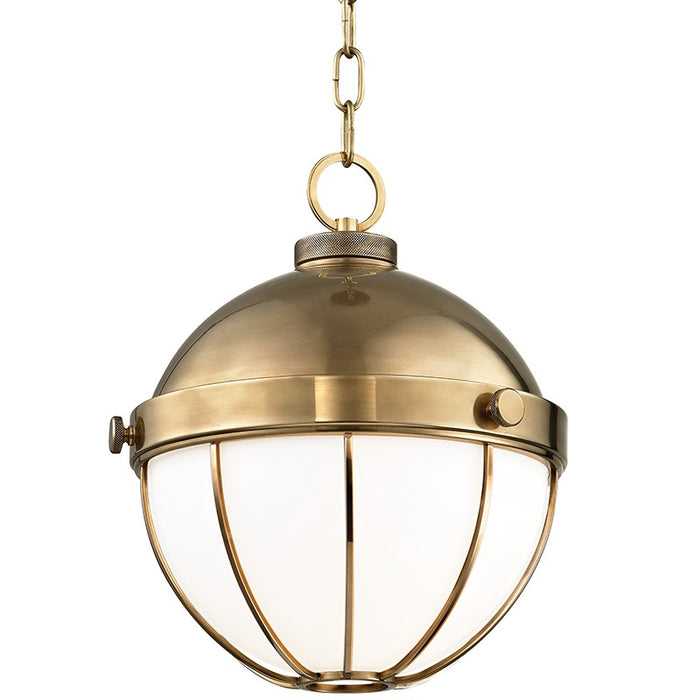 Hudson Valley 2312-AGB Sumner One Light Pendant, Aged Brass Main Image.jpg