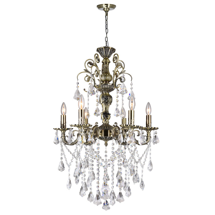 CWI Lighting 2011P24AB-6 Brass Six Light Chandelier Antique Brass Alt 1.jpg