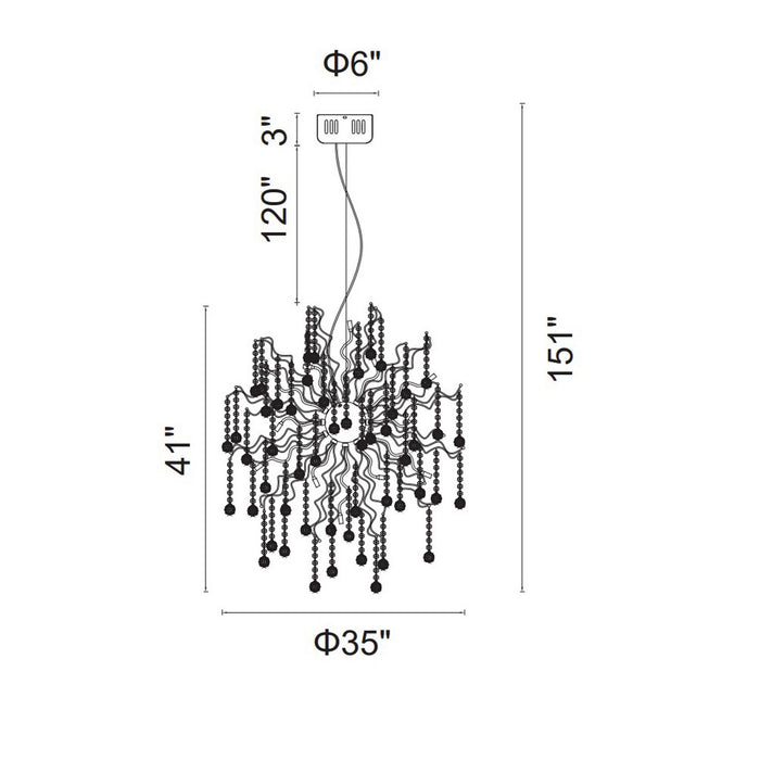 CWI Lighting 5066P35C Cherry Blossom LED Chandelier Chrome Alt 2.jpg