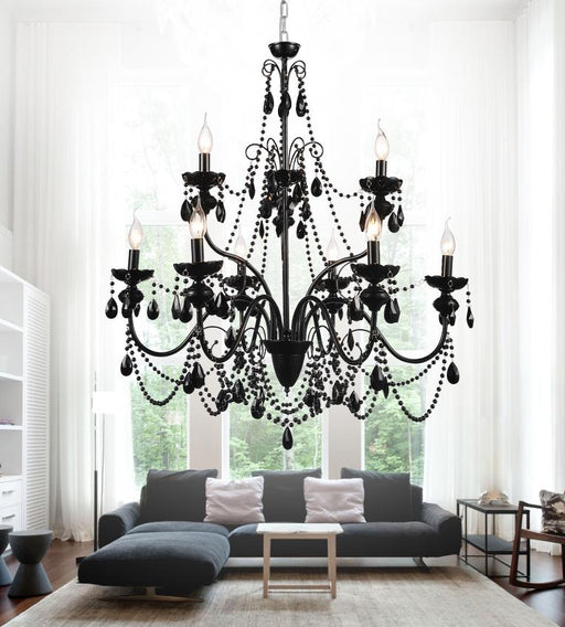 CWI Lighting 5095P32B-9 Keen Nine Light Chandelier Black Alt 1.jpg