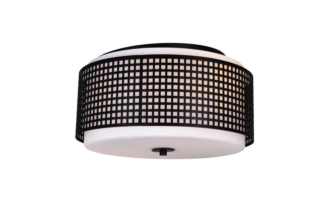 CWI Lighting 5209C15B Checkered Two Light Flush Mount Black.jpg