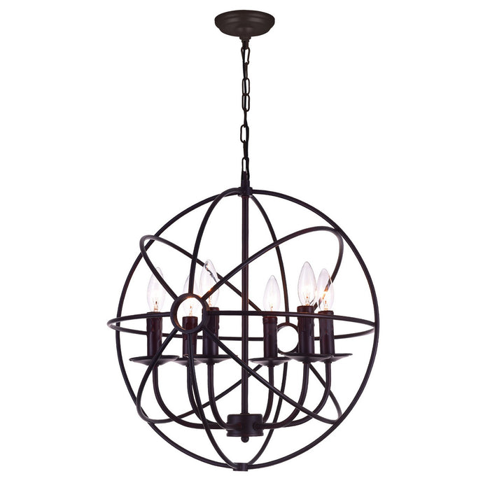 CWI Lighting 5464P18DB Arza Six Light Chandelier Brown.jpg