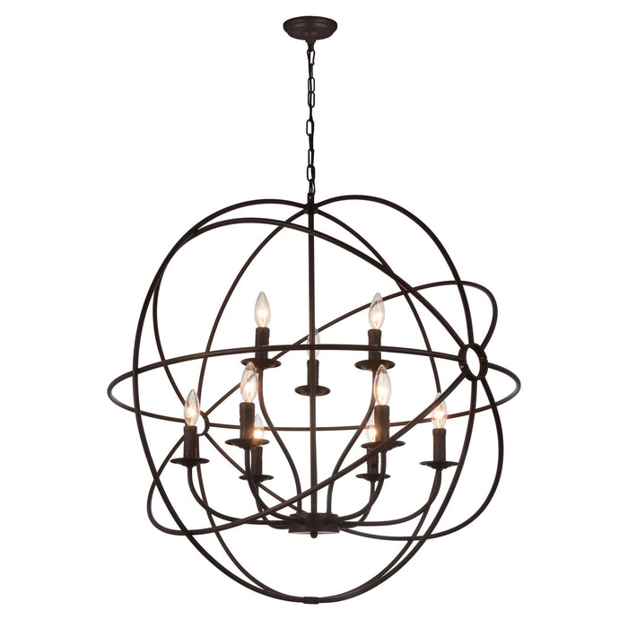 CWI Lighting 5464P32DB-9 Arza Nine Light Chandelier Brown.jpg