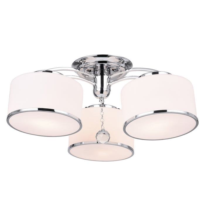 CWI Lighting 5479C24C-3 Frosted Three Light Flush Mount, Chrome Main Image.jpg