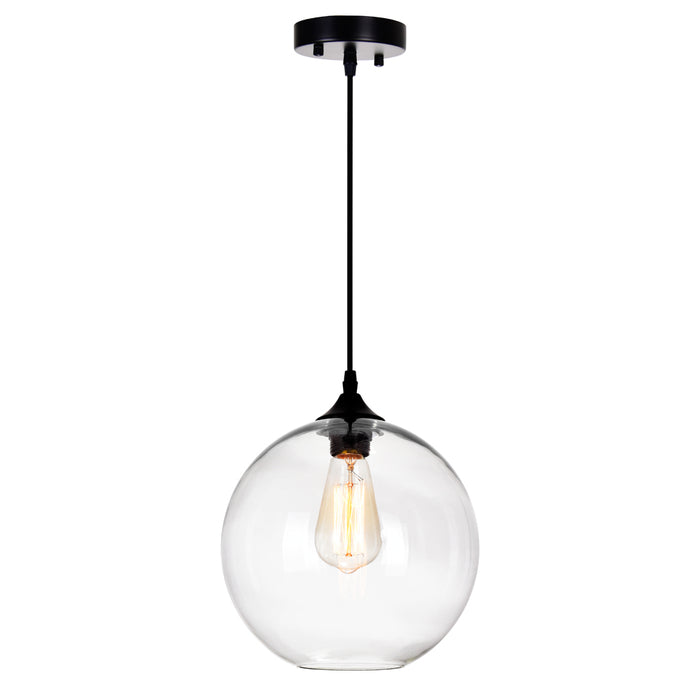 CWI Lighting 5553P10-Clear Glass One Light Mini Pendant Black Alt 1.jpg