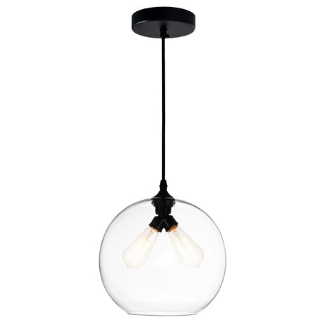 CWI Lighting 5553P12 - Clear (2L) Glass Two Light Mini Pendant Black.jpg