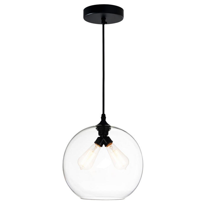 CWI Lighting 5553P12 - Clear (2L) Glass Two Light Mini Pendant, Black Main Image.jpg