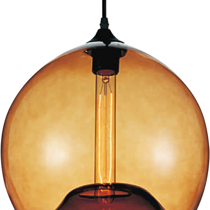 CWI Lighting 5553P12- Amber Glass One Light Mini Pendant, Black Alternate Image 4.jpg