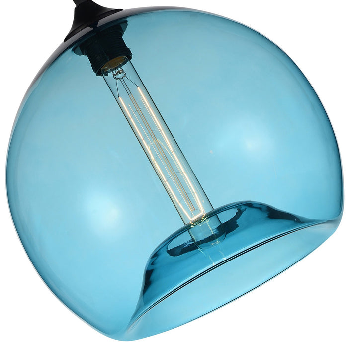 CWI Lighting 5553P12- Blue Glass One Light Mini Pendant Black Alt 2.jpg