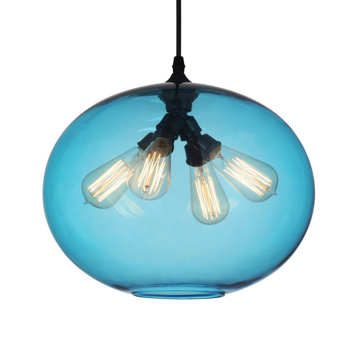 CWI Lighting 5553P16 -Blue Glass Four Light Pendant Black Alt 1.jpg