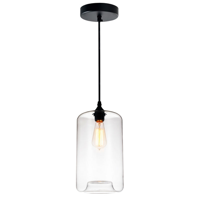 CWI Lighting 5553P7-Clear Glass One Light Mini Pendant Black.jpg