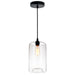 CWI Lighting 5553P7-Clear Glass One Light Mini Pendant Black.jpg