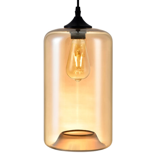 CWI Lighting 5553P7-Cognac Glass One Light Mini Pendant Black Alt 1.jpg