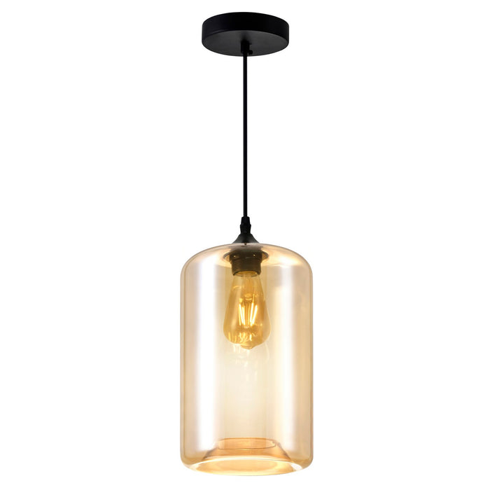 CWI Lighting 5553P7-Cognac Glass One Light Mini Pendant Black Alt 2.jpg