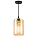 CWI Lighting 5553P7-Cognac Glass One Light Mini Pendant Black Alt 2.jpg