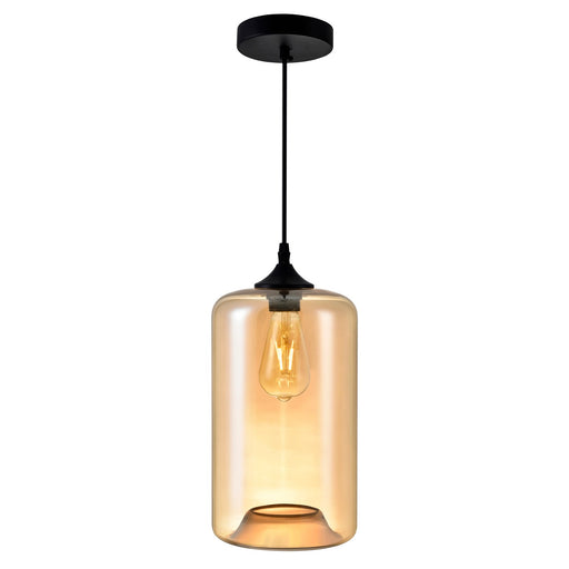 CWI Lighting 5553P7-Cognac Glass One Light Mini Pendant Black.jpg