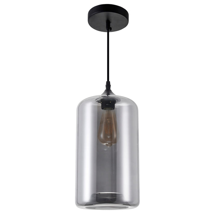 CWI Lighting 5553P7-Smoke Glass One Light Mini Pendant Black Alt 4.jpg