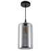 CWI Lighting 5553P7-Smoke Glass One Light Mini Pendant Black Alt 4.jpg