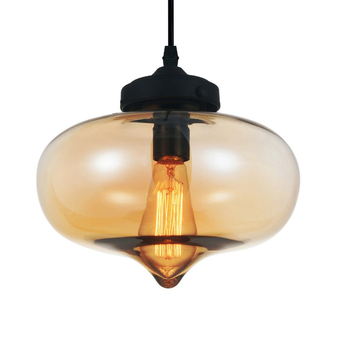 CWI Lighting 5570P11 - Amber Glass One Light Mini Pendant, Black Alternate Image.jpg