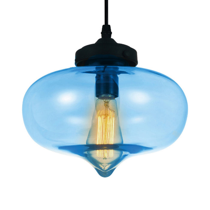 CWI Lighting 5570P11 - Blue Glass One Light Mini Pendant, Black Alternate Image.jpg