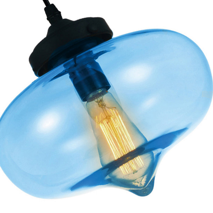 CWI Lighting 5570P11 - Blue Glass One Light Mini Pendant, Black Alternate Image 2.jpg