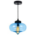 CWI Lighting 5570P11 - Blue Glass One Light Mini Pendant, Black Main Image.jpg