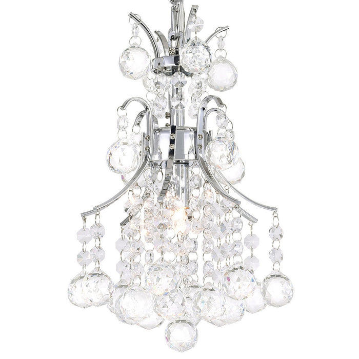 CWI Lighting 8012P8C Princess One Light Mini Chandelier Chrome Alt 1.jpg