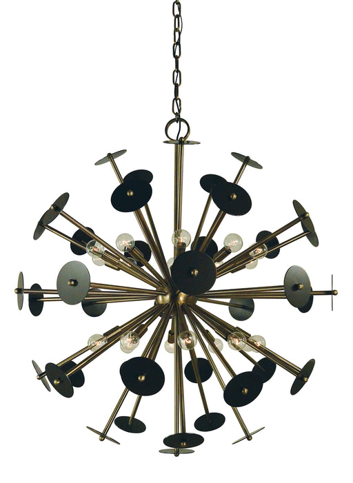 Framburg 4978 AB/MB Apogee 20 Light Chandelier, Antique Brass with Mahogany Bronze Accents Main Image.jpg