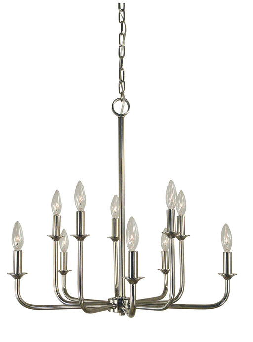 Framburg 4980 PN Boulevard Ten Light Chandelier, Polished Nickel Main Image.jpg