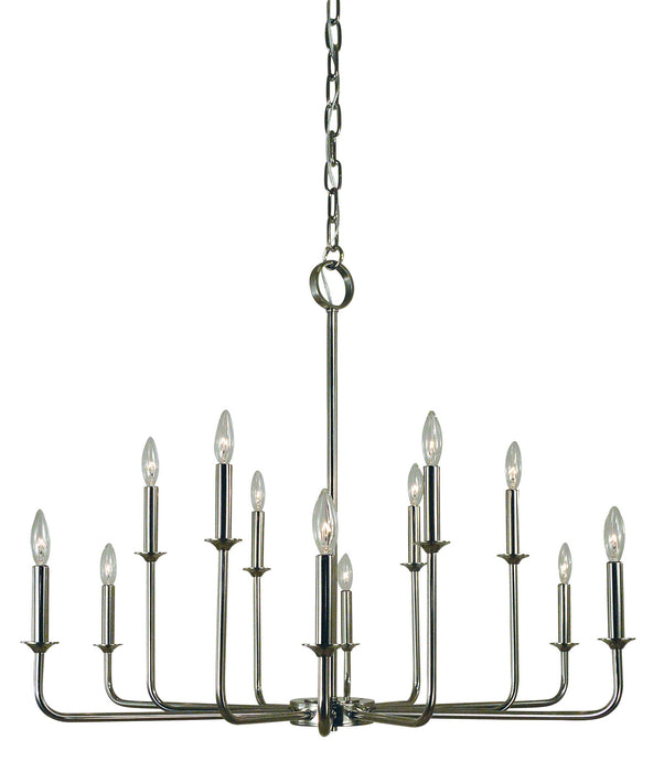 Framburg 4982 PN Boulevard 12 Light Chandelier, Polished Nickel Main Image.jpg