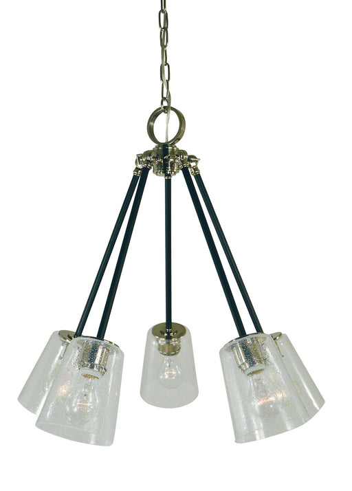 Framburg 4999 AB/MBLACK Felix Five Light Chandelier, Antique Brass with Matte Black Accents Main Image.jpg