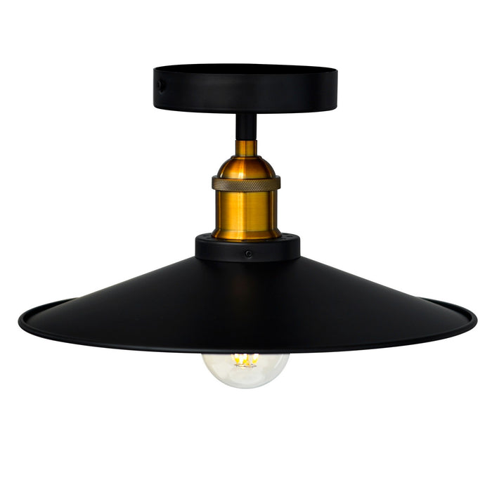 CWI Lighting 9605C13-1-101 Brave One Light Flush Mount Black Alt 1.jpg