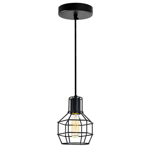 CWI Lighting 9608P6-1-101 Secure One Light Mini Pendant Black.jpg