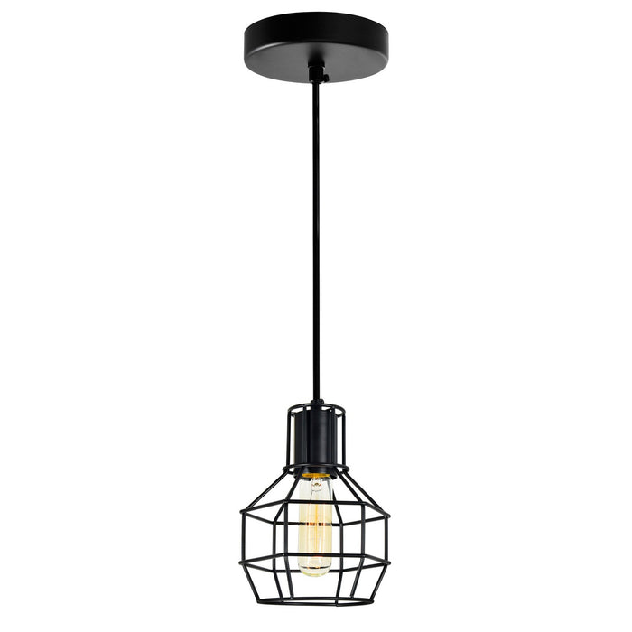 CWI Lighting 9608P6-1-101 Secure One Light Mini Pendant Black.jpg