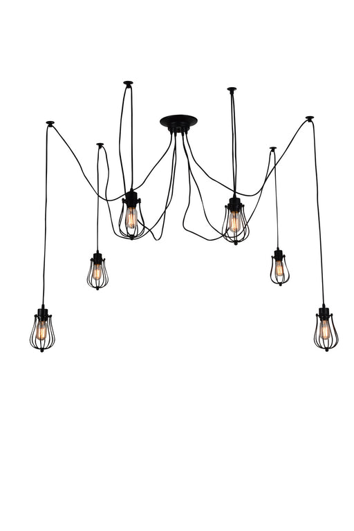 CWI Lighting 9610P28-6-101 Tomaso Six Light Pendant Black.jpg