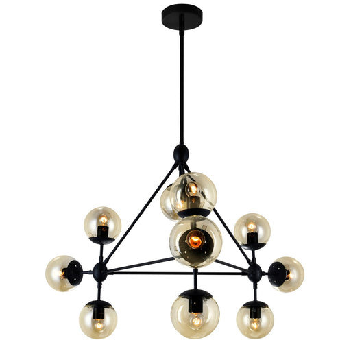 CWI Lighting 9614P39-10-101 Glow Ten Light Chandelier Black Alt 1.jpg