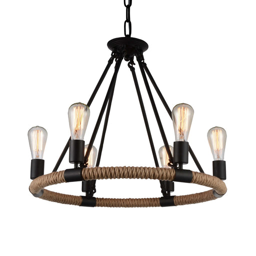 CWI Lighting 9671P25-6-101 Ganges Six Light Chandelier Black Alt 1.jpg