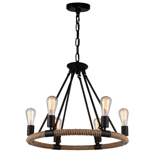 CWI Lighting 9671P25-6-101 Ganges Six Light Chandelier Black.jpg