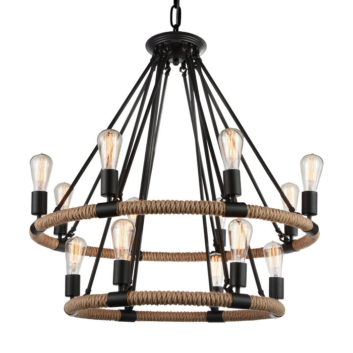 CWI Lighting 9671P33-14-101 Ganges 14 Light Chandelier Black Alt 1.jpg