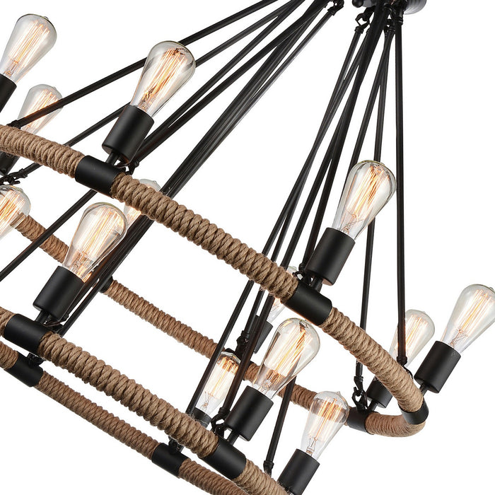 CWI Lighting 9671P33-14-101 Ganges 14 Light Chandelier Black Alt 2.jpg