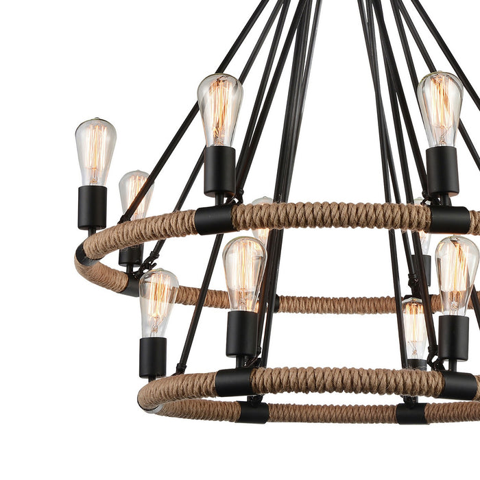 CWI Lighting 9671P33-14-101 Ganges 14 Light Chandelier Black Alt 3.jpg