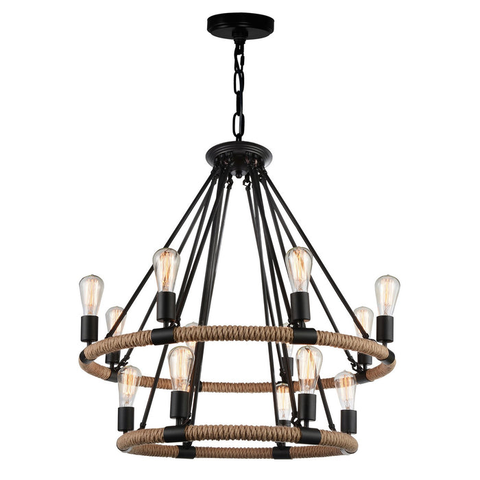 CWI Lighting 9671P33-14-101 Ganges 14 Light Chandelier Black.jpg