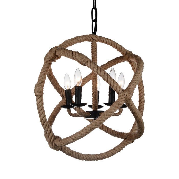 CWI Lighting 9706P21-5-101 Padma Five Light Chandelier Black Alt 1.jpg