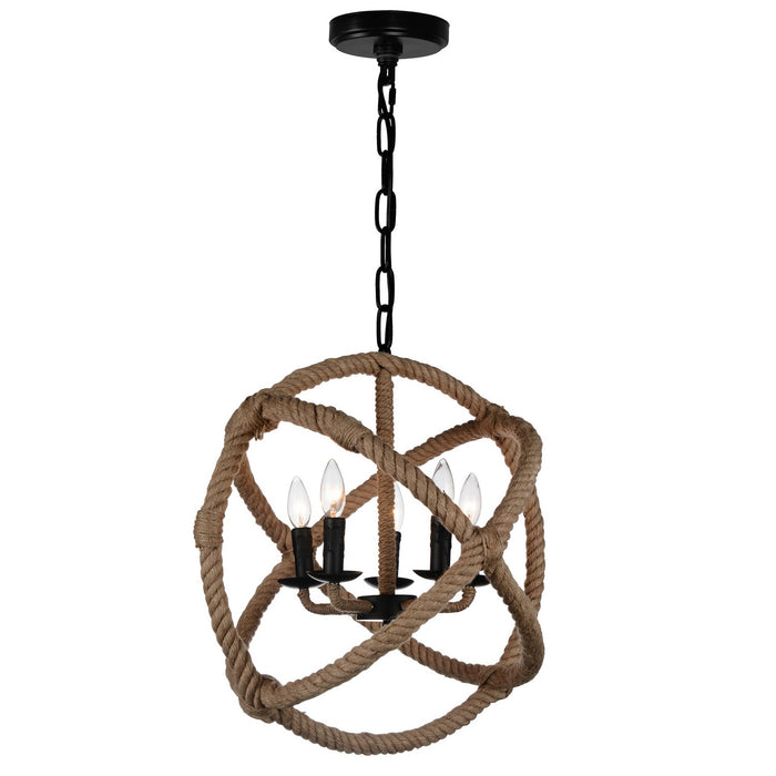 CWI Lighting 9706P21-5-101 Padma Five Light Chandelier Black.jpg