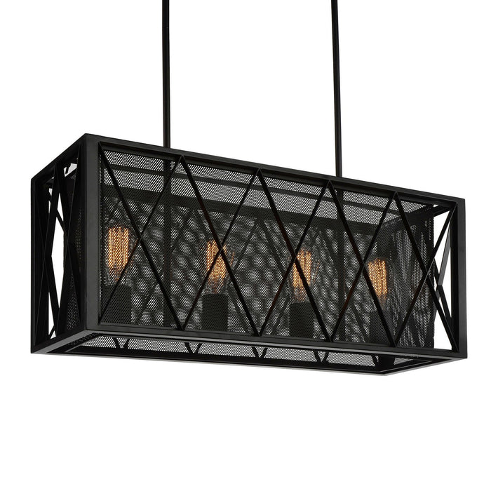 CWI Lighting 9889P28-4-RC-101 Tapedia Four Light Chandelier Black Alt 1.jpg