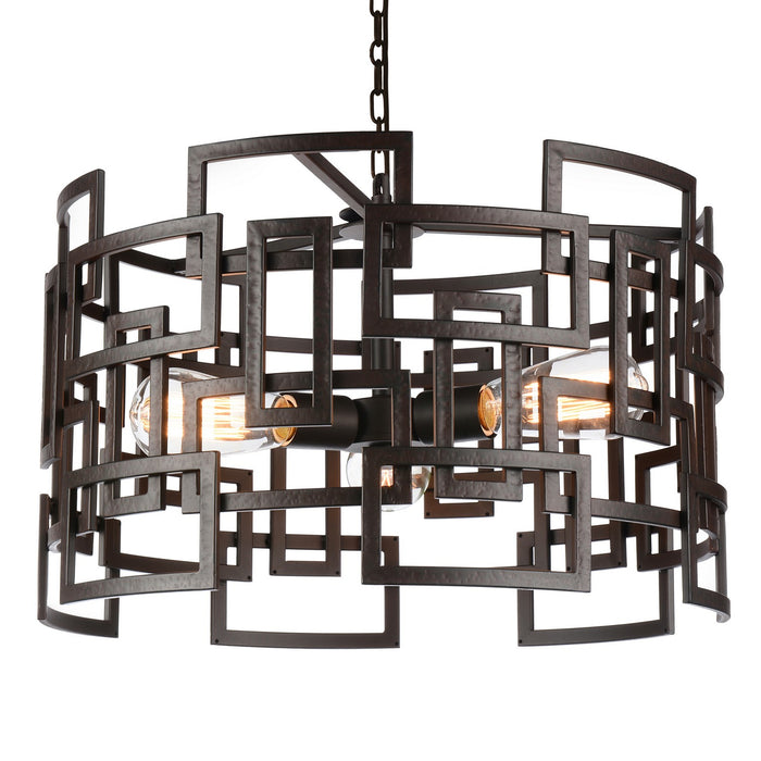 CWI Lighting 9913P19-3-205 Litani Three Light Chandelier Brown Alt 1.jpg