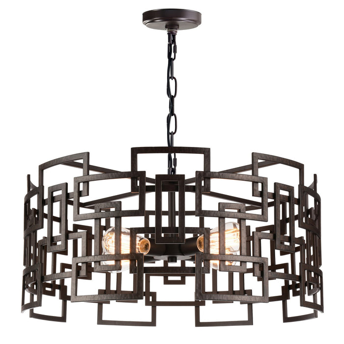 CWI Lighting 9913P25-4-205 Litani Four Light Chandelier Brown.jpg