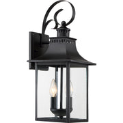 Quoizel CCR8408K Chancellor Two Light Outdoor Wall Lantern, Mystic Black Main Image.jpg