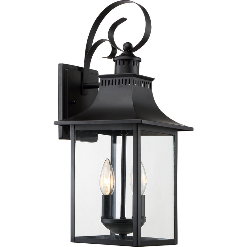 Quoizel CCR8408K Chancellor Two Light Outdoor Wall Lantern, Mystic Black Main Image.jpg